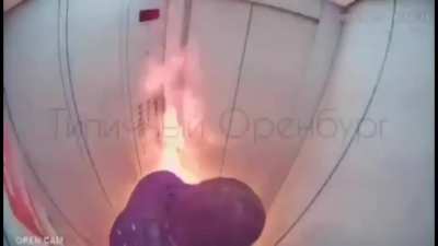 Smoking while trying to light alcohol in a confined space