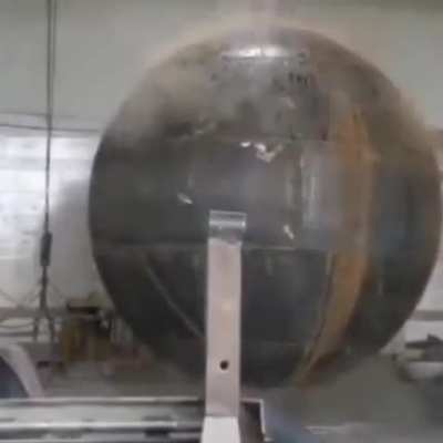 Changing to a sphere with explosives. Loud Sound