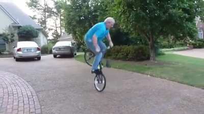 Just an old dude riding his BMX bike