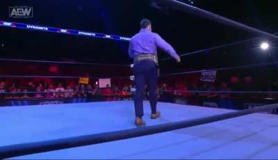 MJF staying a heel, even during a commercial break