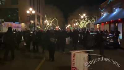 Chants of fuck Trump, fuck Biden too in Seattle tonight.