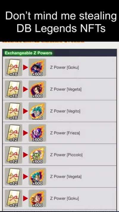Don’t mind me stealing DB Legends NFTs