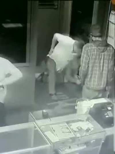 Man physically ejected from a strip club comes back, pulls gun, GETS DROPPED!!
