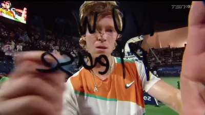 Russian tennis player Andrey Rublev writes 