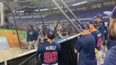 Ken Griffey Jr. hits a homer during BP at the end the Team USA workout