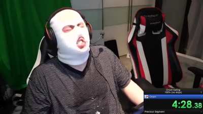 Anomaly eating onion.