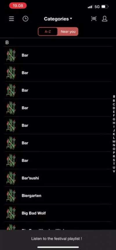 Checking the list of “food” stalls at a festival after promising myself I wouldn’t drink. Good luck to me 😂