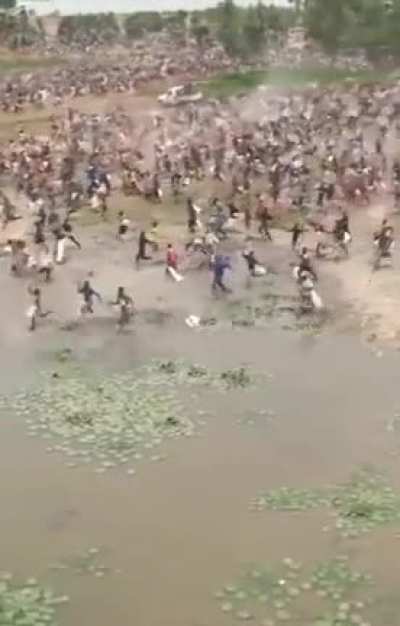 Many people fishing, few fish.
