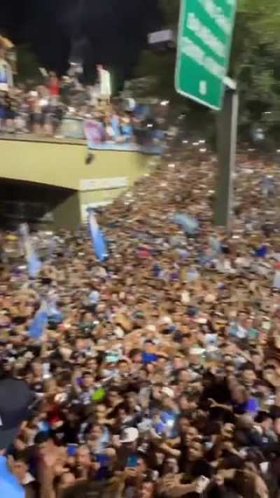 The number of fans welcoming their champions back home in Argentina