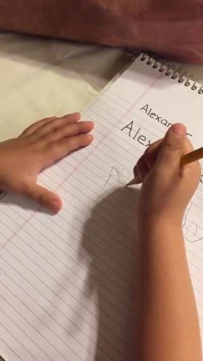 So excited about my son’s handwriting
