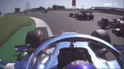Full replay of Alonso's start (passed 6 cars in the first 9 corners)