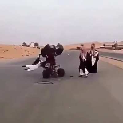 Arab style quad bike tricks