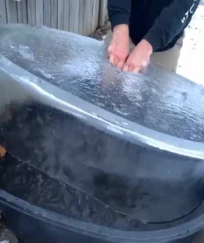 Partially frozen tub