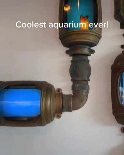 This aquarium allows kids to see the fish they drew inside it!