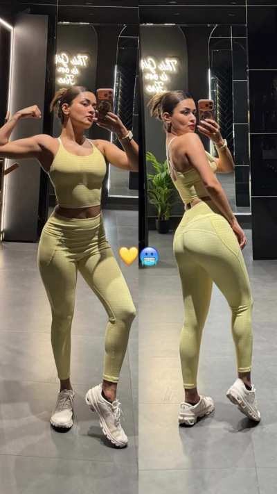 Avneet kaur in yellow gym fit- IG story 13th March 2026