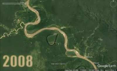 Timelapse OF how an Oxbow Lake is formed