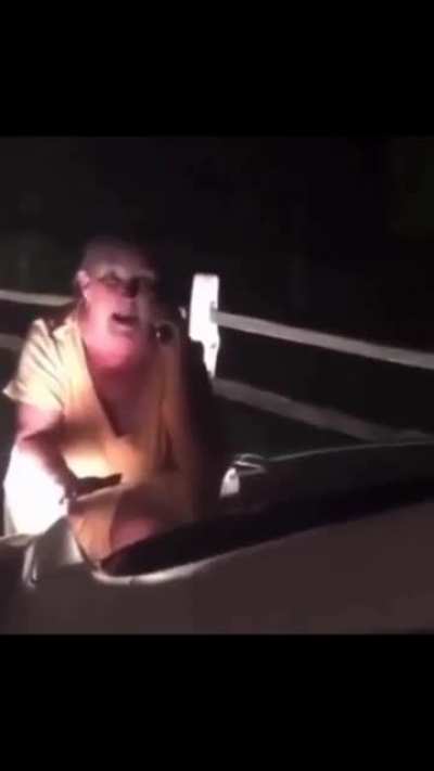 “Ma’am ma’am…. He’s running me over”. Meanwhile, the vehicle never even moved.