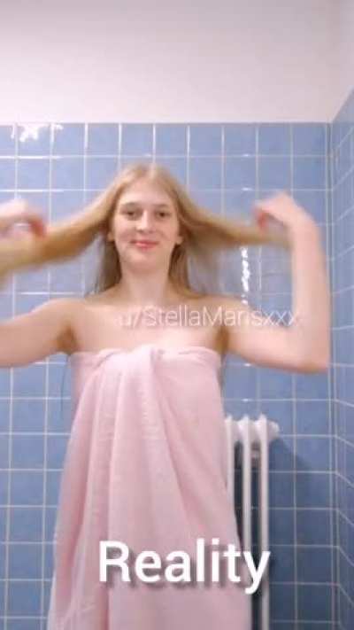 Towel drops.
