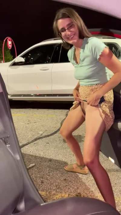 Refueling her car