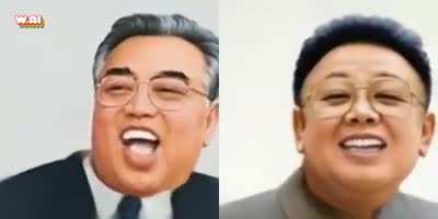 More wombo.ai experiments (this time with Kim Il Sung and Kim Jong Il)
