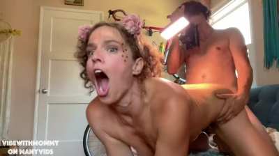 Hot girl enjoying