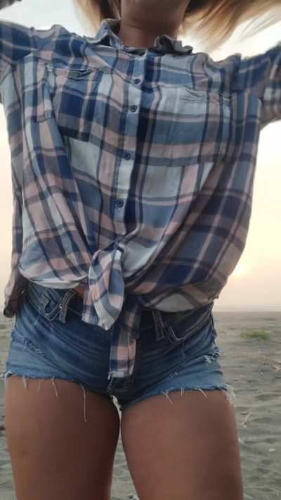 Mama's having fun on the beach!