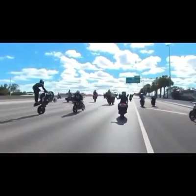 showing off on a motorcycle goes sideways