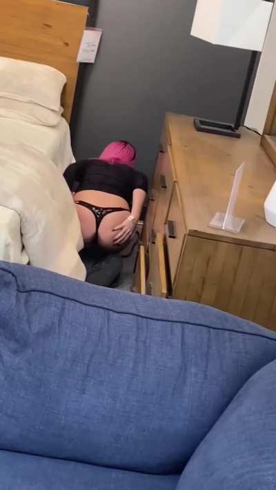 At the mall making myself at home lol [gif]