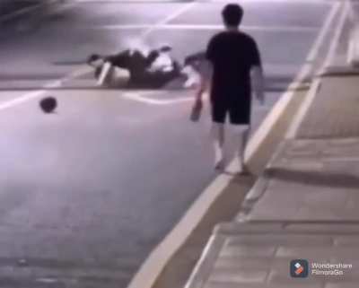 Practicing basket ball on your way home