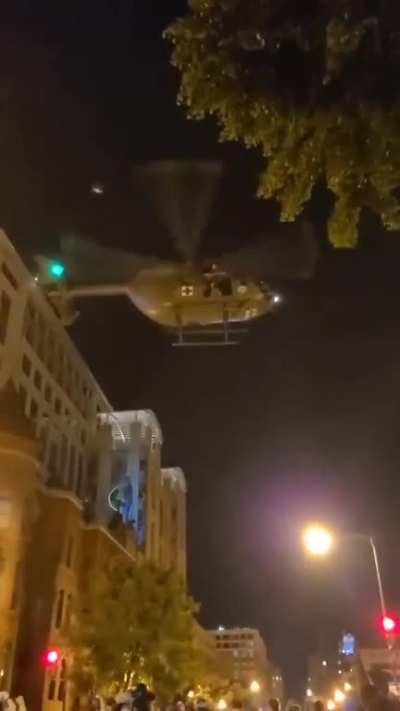 Military medic chopper being used to 