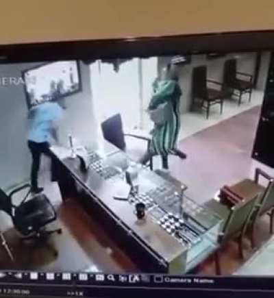 trying to rob a jewelry store