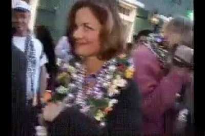 College instructure flashing pussy at mardi gras