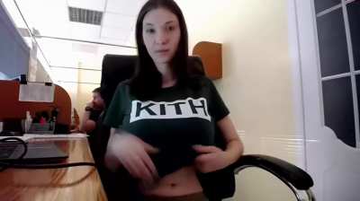 Titty Reveal at Work