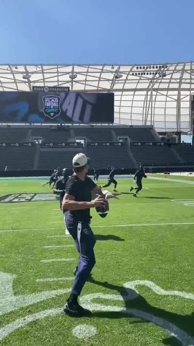 Tom Brady Practicing for the Fanatics Flag Football Game Tomorrow