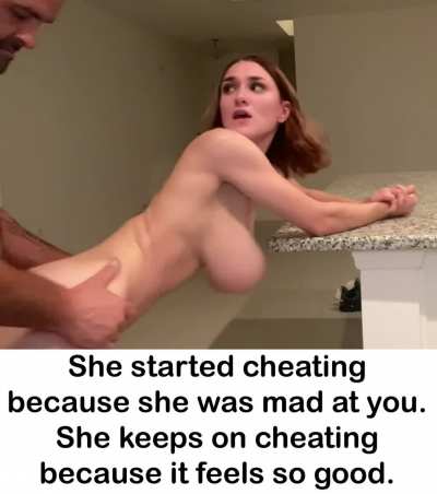 This is why you should never argue with your gf, she’ll find the best dick possible and fuck him.