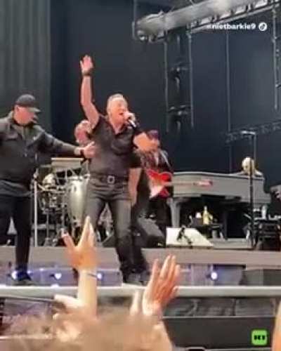Bruce Springsteen during a concert in Amsterdam..