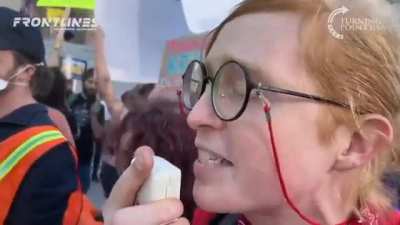 Counter protester at The Rally to End Child Mutilation