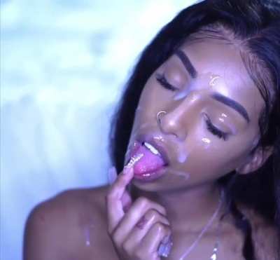 thick load on her face
