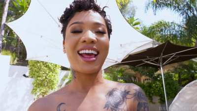 Blasian Babe Honey Gold Rewarded With 12 Inches Of Cock