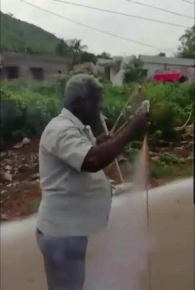 That's one way to light up the firecrackers