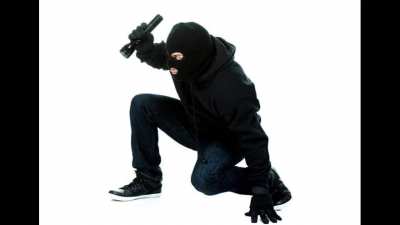 All Stars Lyrics part but with stock images of a robber.