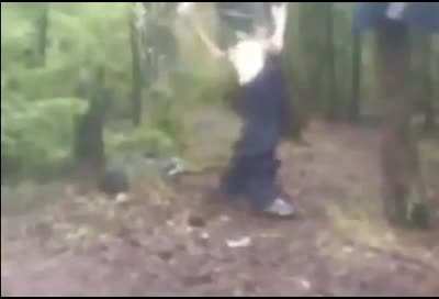 Pooping in the woods nsfw