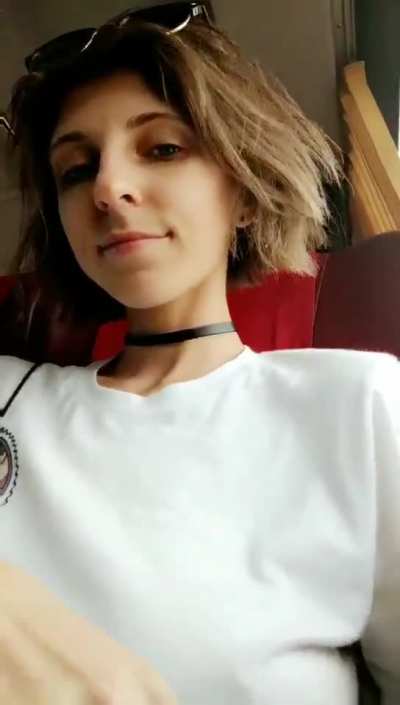 Revealing one huge titty