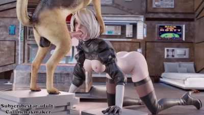 2B facefucked by her dog (callmehaymaker)