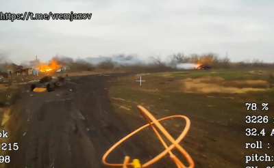 Fibre-optic FOC drone flies into Stryker crew compartment