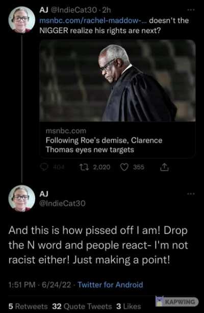 Tactical n-word drop has been deployed.
