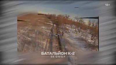Ukrainian K-2 batallion drone strikes on Russian infantry, bikes and vehicles by Verkh<wbr>nokam<wbr>yansk<wbr>e, 14 December 2024