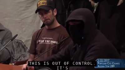 [March 2017] Portland Antifa addresses the city council and threaten Mayor Ted Wheeler with insurrection. These Antifa would make good on their promise during the summer of 2020.