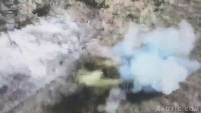 Russians soldier is caught by Ukrainian FPV drone severely wounding him