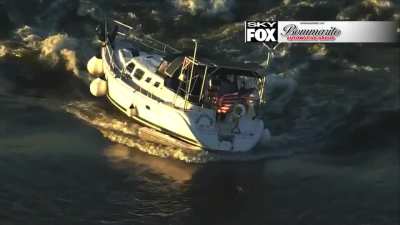 This boat is still stuck on the Mississippi’s Chain of Rocks after a week